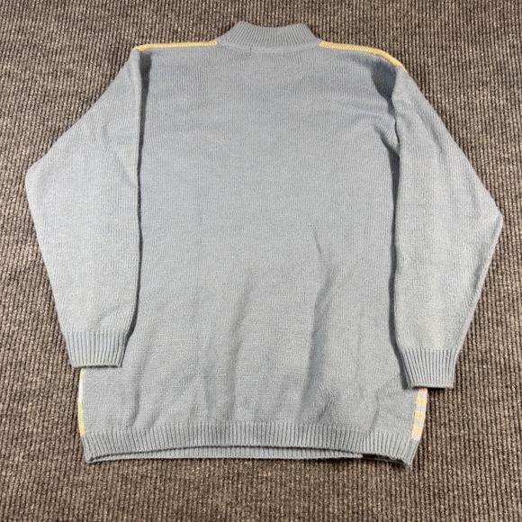 Alfred Dunner Sweater Women's L Vintage Floral Patchwork Mock Neck Blue Pastel - Picture 2 of 5